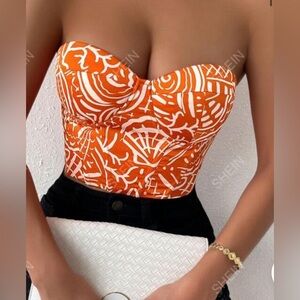 SHEIN Colorful Print Corset Top
